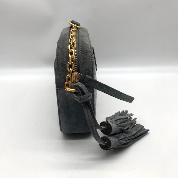 Tory Burch Bluestone Leather Mcgraw Embossed Camera Bag - Picture 3 of 11